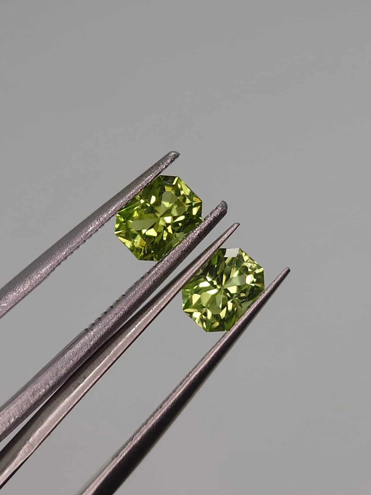 1.4ct Natural Peridot Pair in Fancy Octagon Cut From Pakistan — view 3